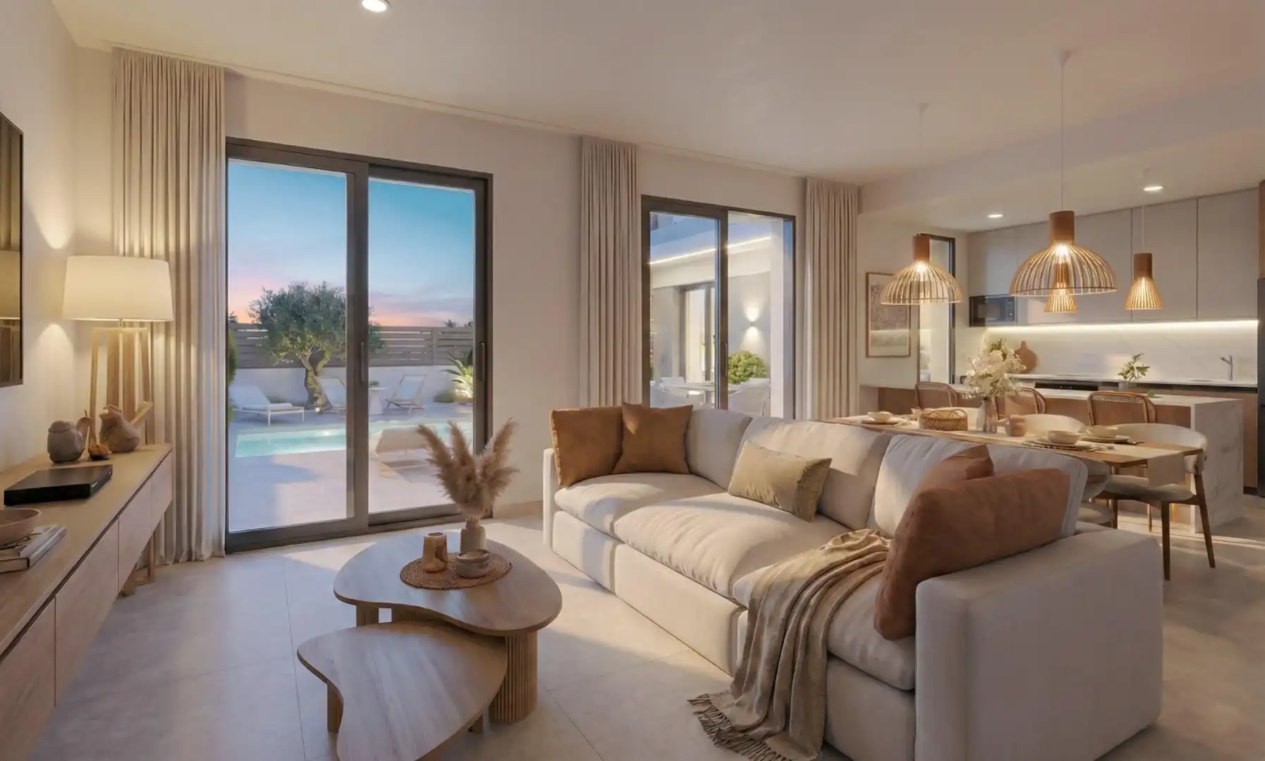 Sala d'estar de Casa o xalet en venda en Fuente Álamo de Murcia amb Jardí privat, Terrassa i Piscina