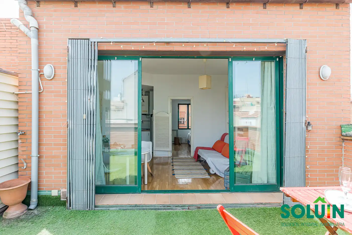 Terrasse von Dachboden zur Miete in Madrid mit Klimaanlage, Heizung und Parkett