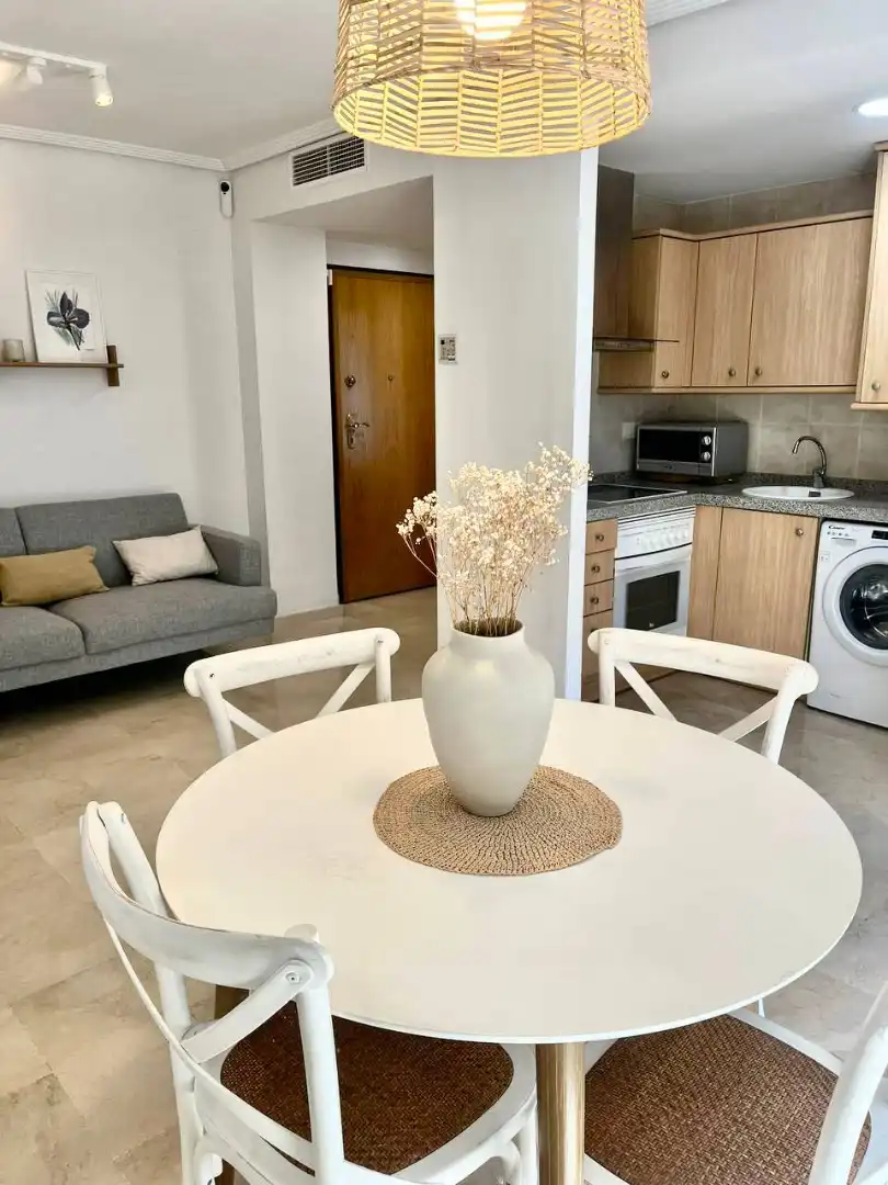 Dining room of Flat for rent in Valencia  with Air Conditioner, Furnished and Balcony