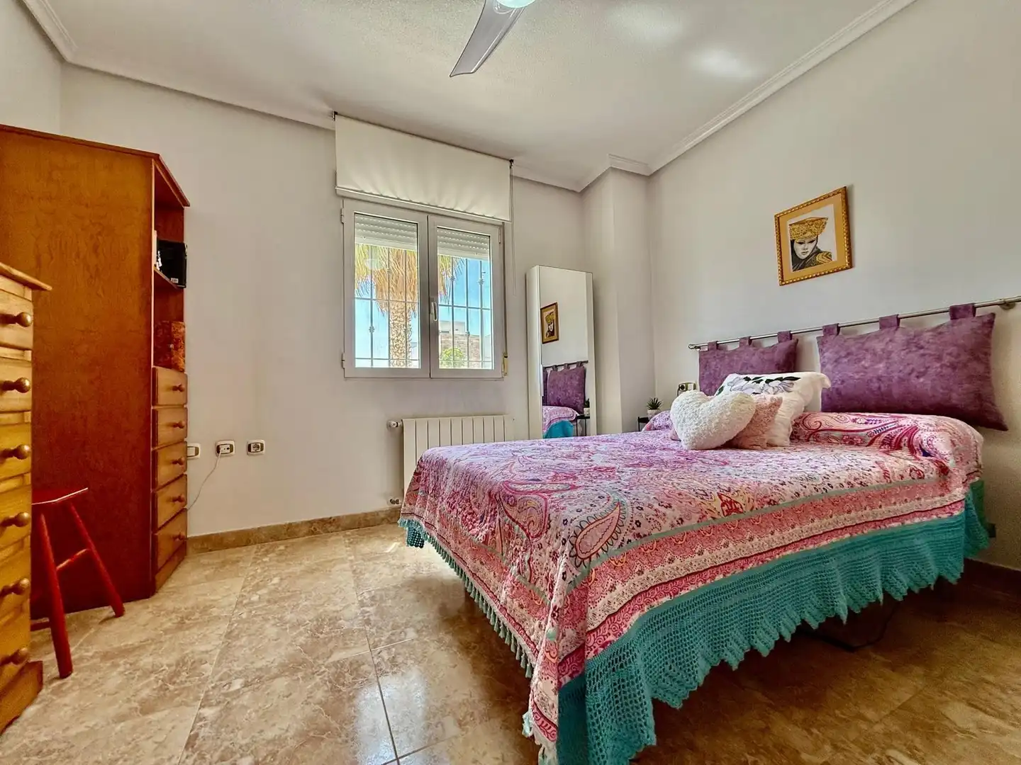 Schlafzimmer von Einfamilien-Reihenhaus zum Verkauf in San Pedro del Pinatar mit Klimaanlage, Privatgarten und Terrasse