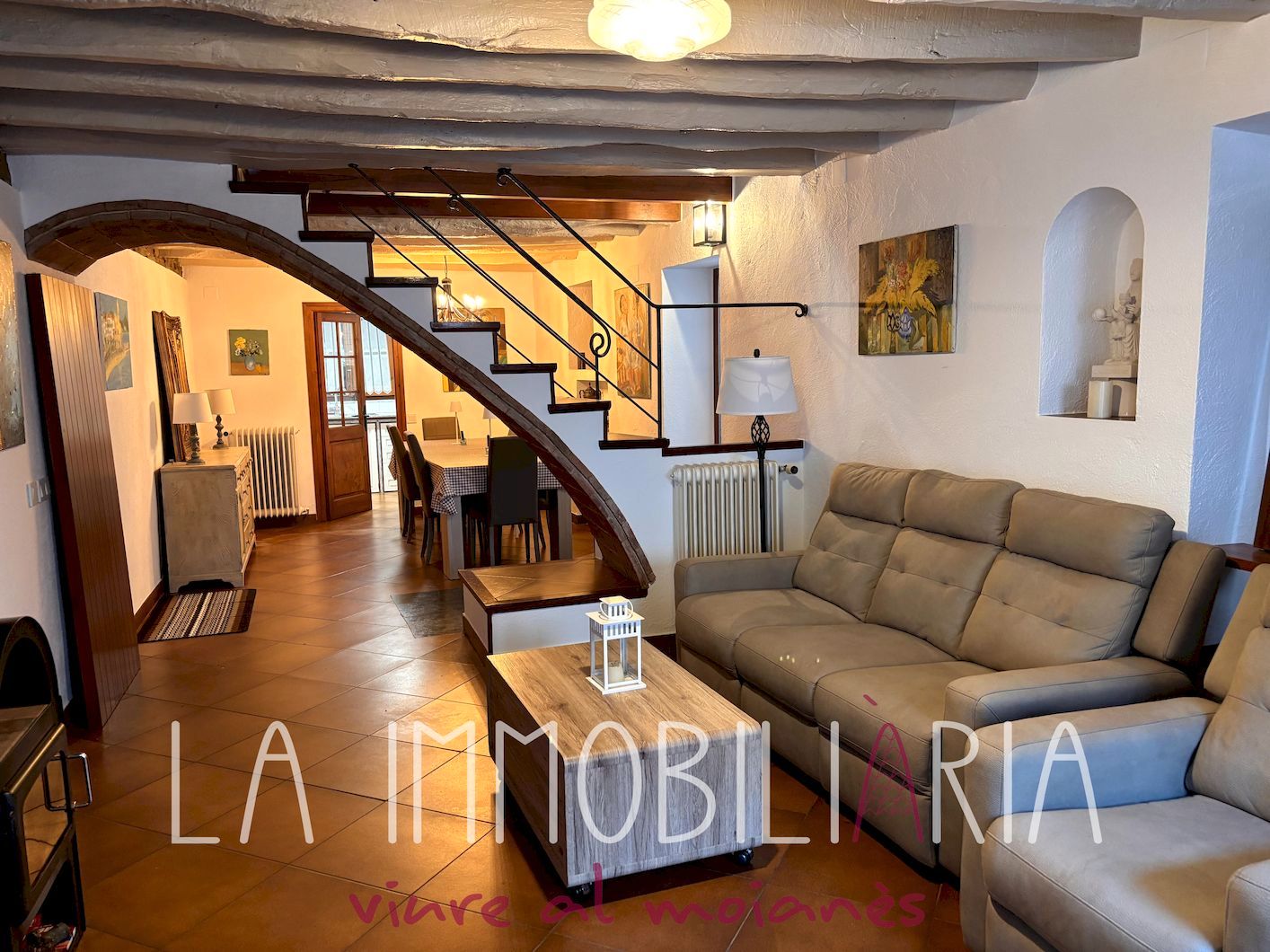Sala d'estar de Casa adosada en venda en Castellterçol amb Calefacció i Terrassa