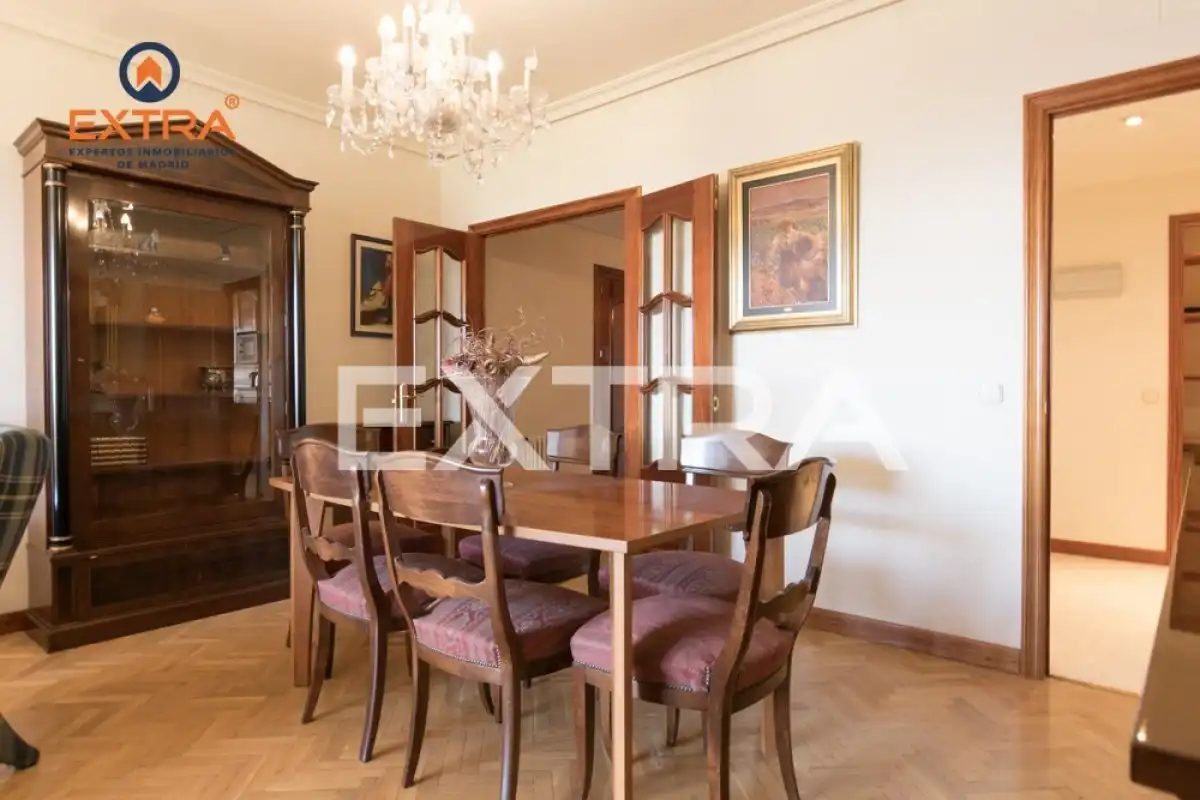Esszimmer von Wohnung zur Miete in Madrid mit Klimaanlage, Heizung und Parkett
