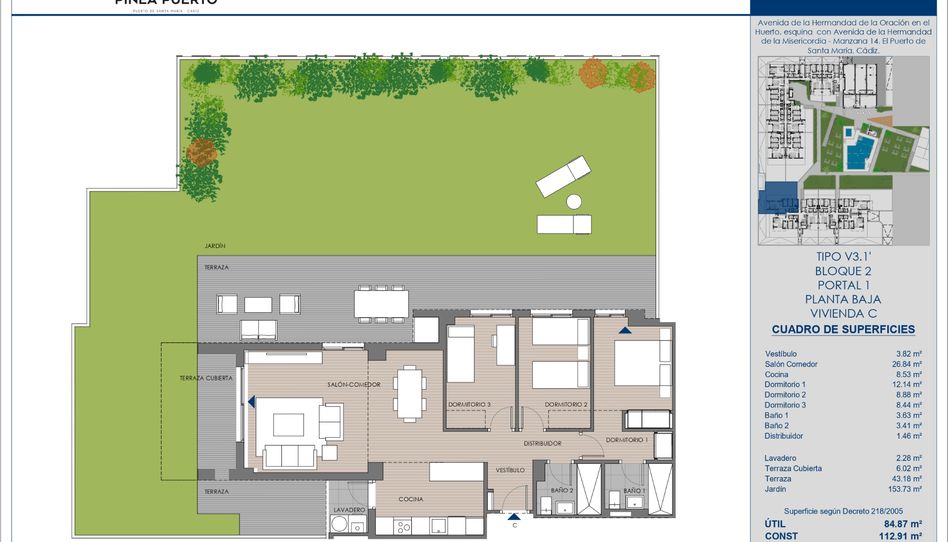 Foto 1 de Piso en venta en Avenida Hermandad Oracion en el Huerto, 22, El Juncal - Vallealto, Cádiz