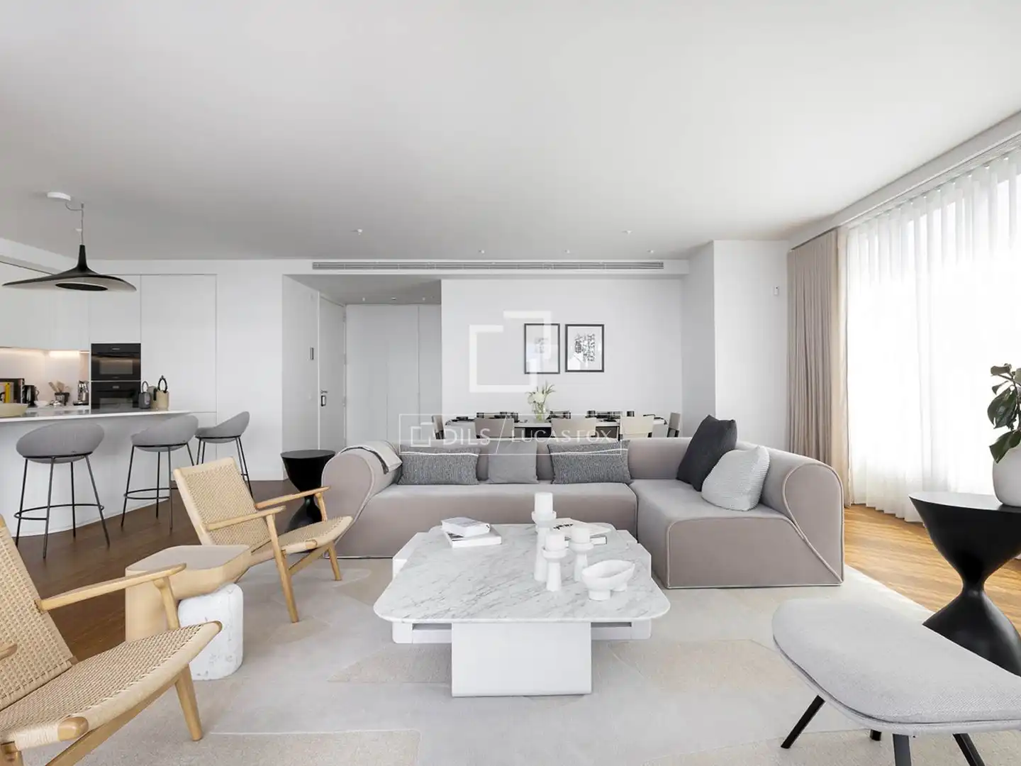 Wohnzimmer von Wohnung zum Verkauf in Barcelona mit Klimaanlage, Heizung und Parkett