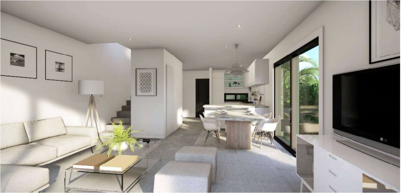 Sala de estar de Dúplex en venta en Sant Antoni de Portmany con Aire acondicionado, Calefacción y Jardín privado