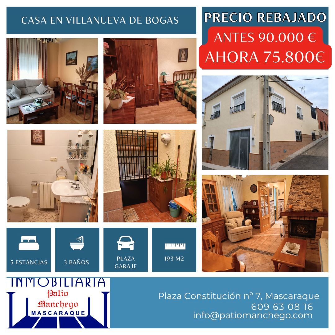 Exterior view of House or chalet for sale in Villanueva de Bogas  with Air Conditioner, Heating and Terrace