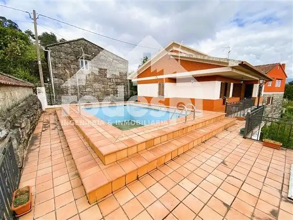 Swimming pool of Houses for sale in Crecente  with Heating, Terrace and Storage room