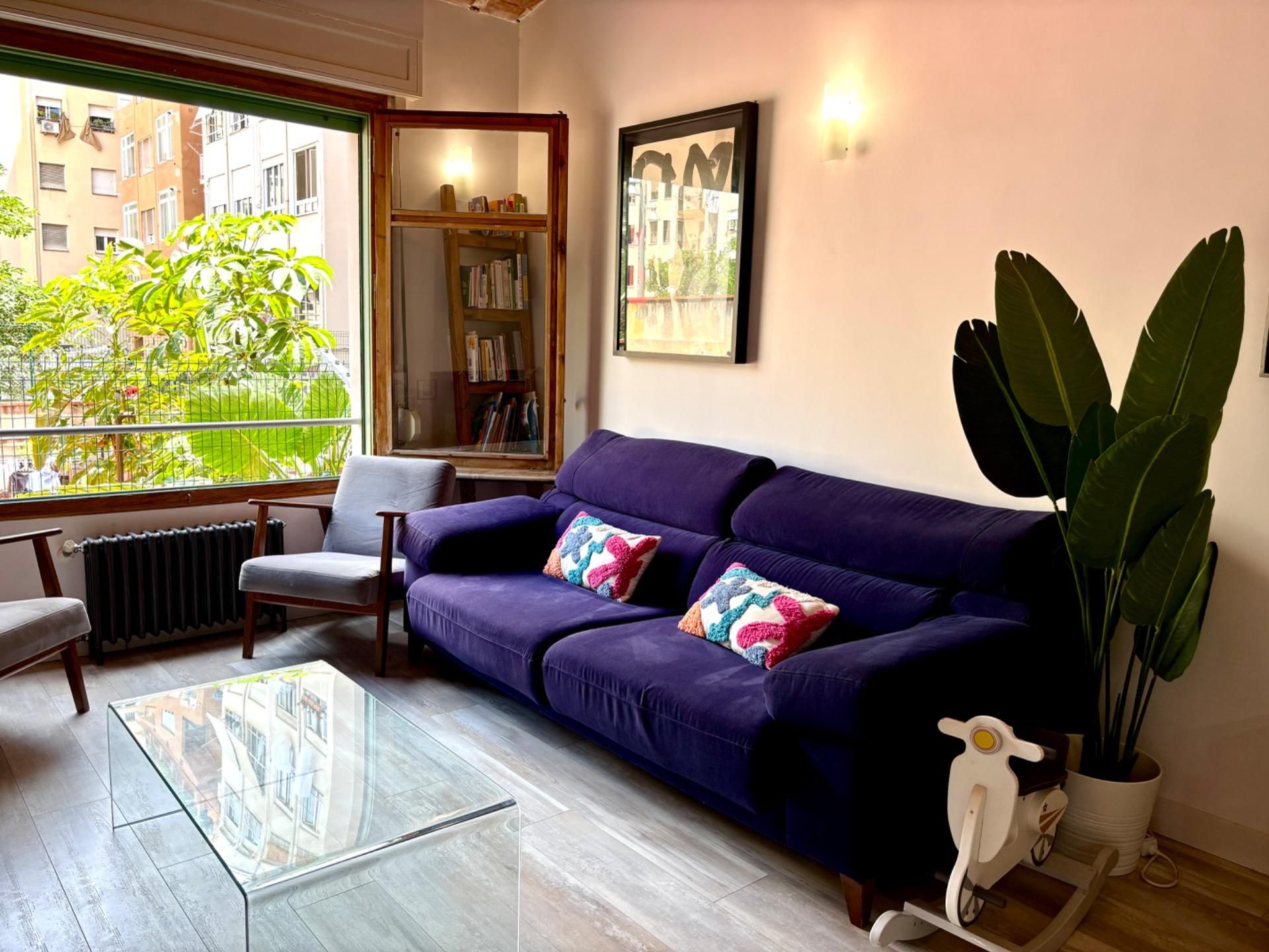 Sala d'estar de Apartament en venda en  Barcelona Capital amb Aire condicionat, Calefacció i Terrassa