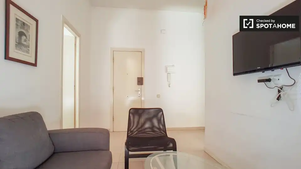 Sala d'estar de Pis de lloguer en Barcelona amb Aire condicionat, Calefacció i Moblat