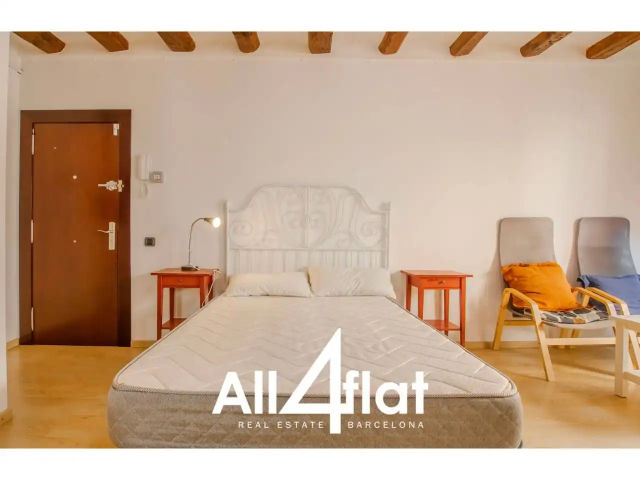 Bedroom of Flat for rent in Barcelona  with Heating, Parquet flooring and Furnished