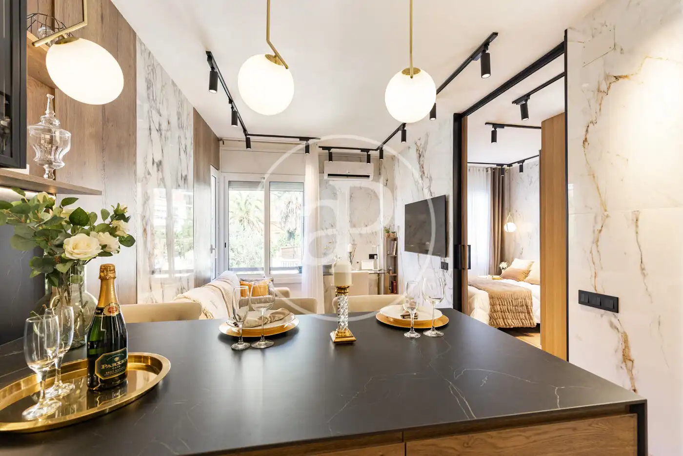 Sala de estar de Piso en venta en Barcelona con Aire acondicionado, Calefacción y Amueblado