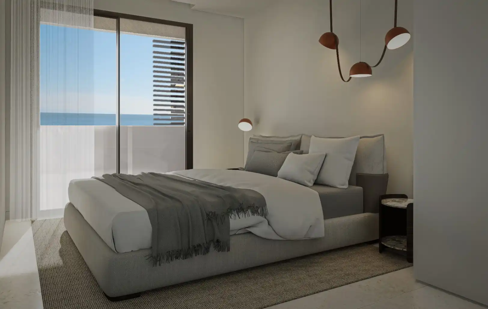 Dormitori de Apartament en venda en Calpe / Calp amb Aire condicionat, Calefacció i Jardí privat