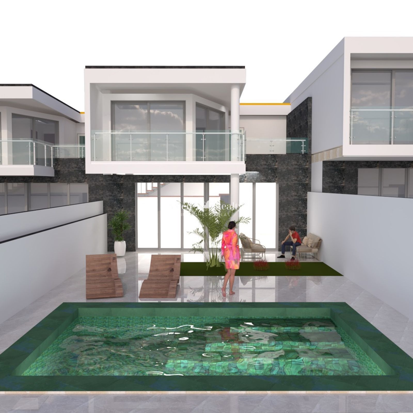 Piscina de Casa adosada en venda en La Oliva amb Aire condicionat, Jardí privat i Terrassa