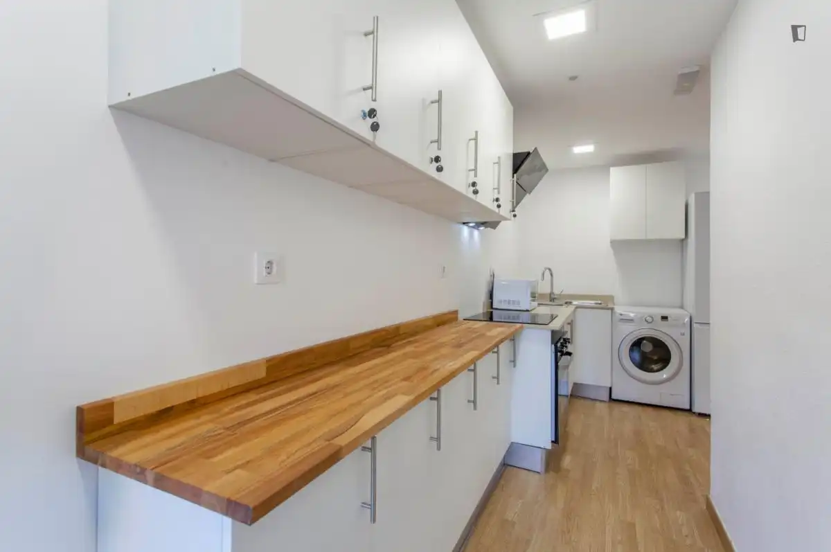 Cocina de Apartamento para compartir en Valencia con Aire acondicionado, Amueblado y Horno