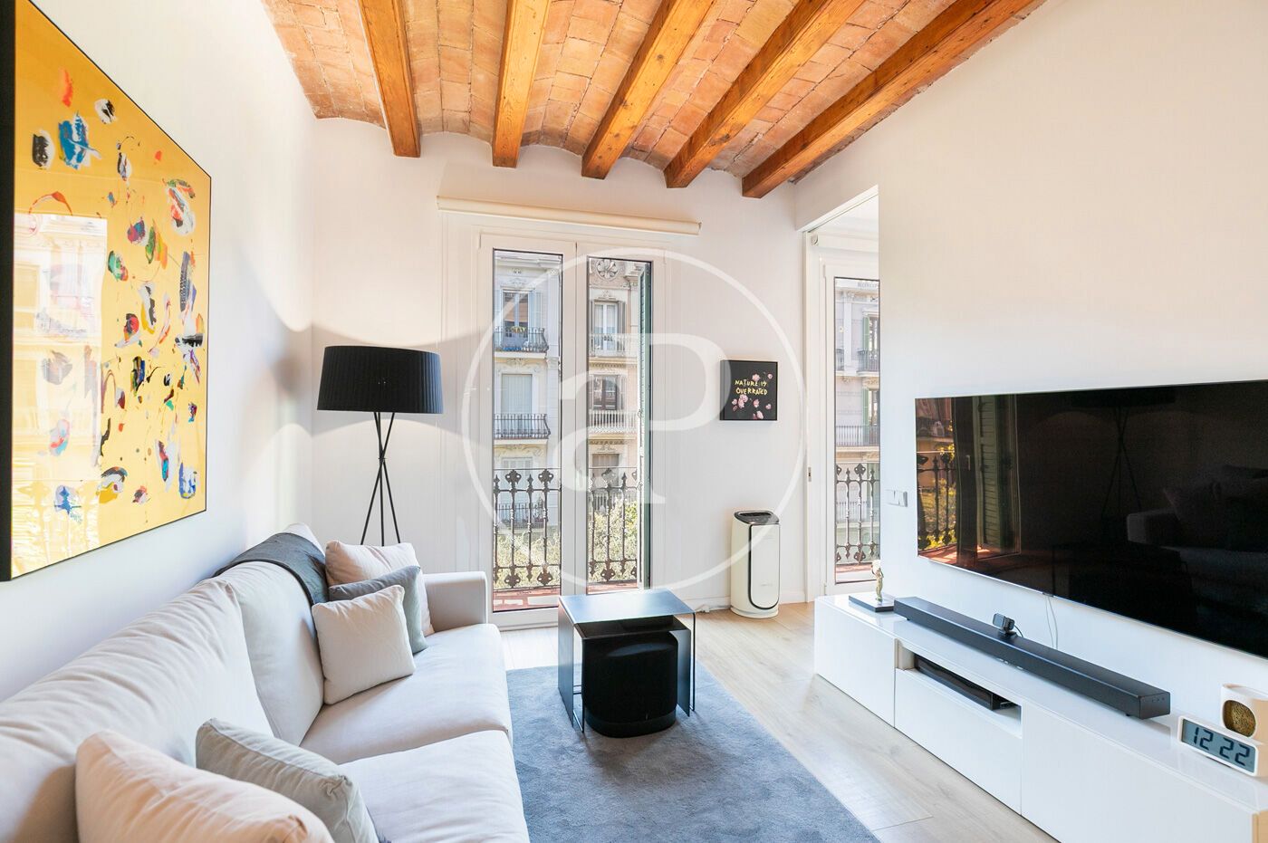 Living room of Flat for sale in  Barcelona Capital  with Air Conditioner, Heating and Furnished
