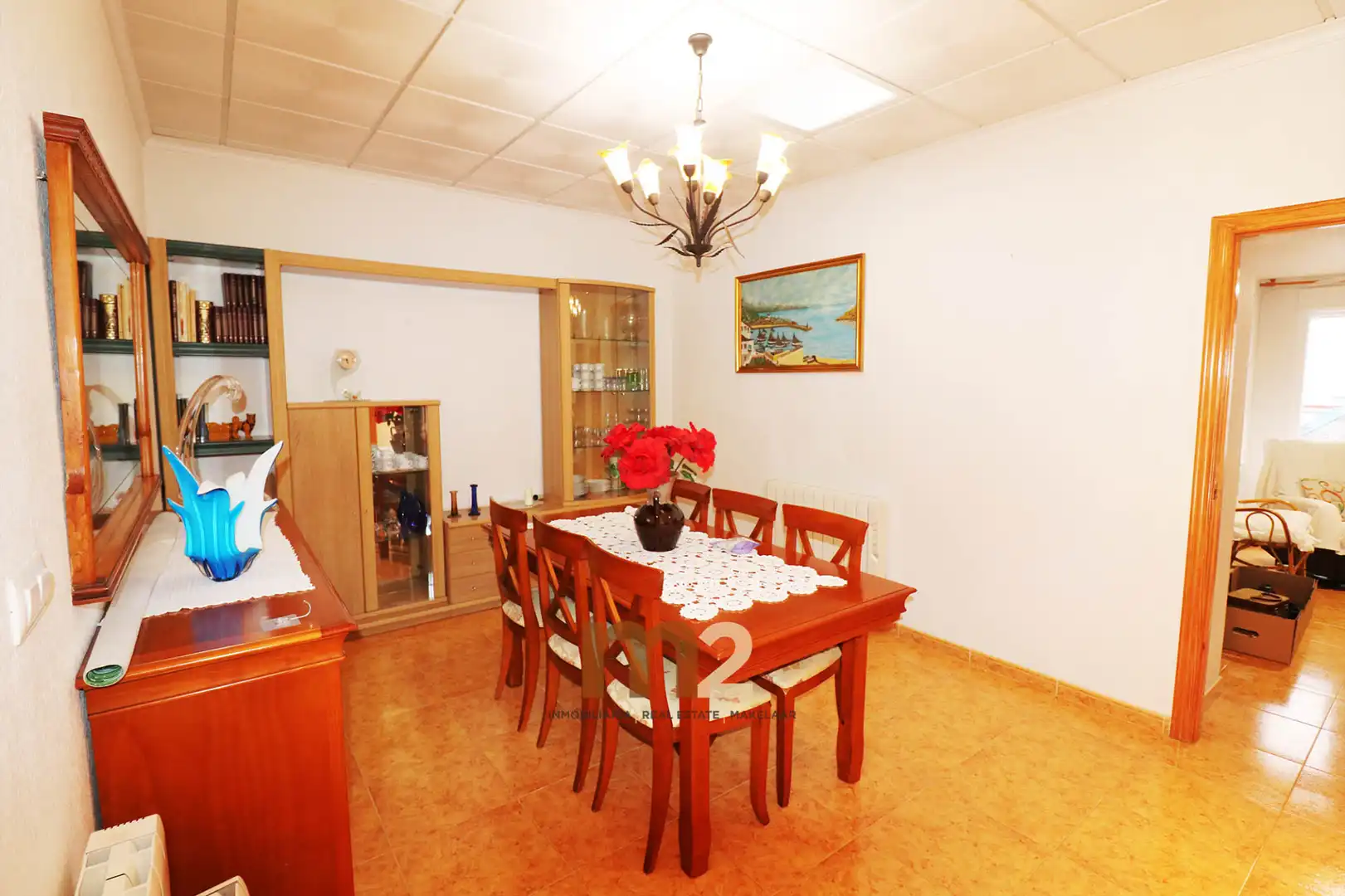 Esszimmer von Einfamilien-Reihenhaus zur Miete in Guardamar del Segura mit Klimaanlage, Heizung und Möbliert