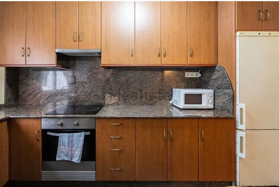 Kitchen of Flat for rent in Ferrol  with Heating, Parquet flooring and Furnished