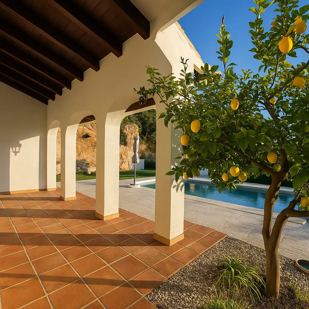 Terraza de Casa o chalet en venta en Istán con Aire acondicionado, Jardín privado y Piscina