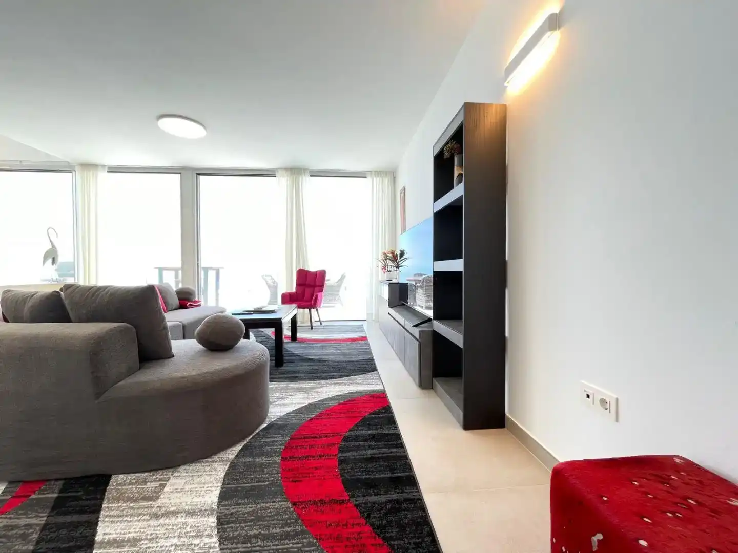 Wohnzimmer von Dachboden zum Verkauf in Benalmádena mit Klimaanlage und Schwimmbad