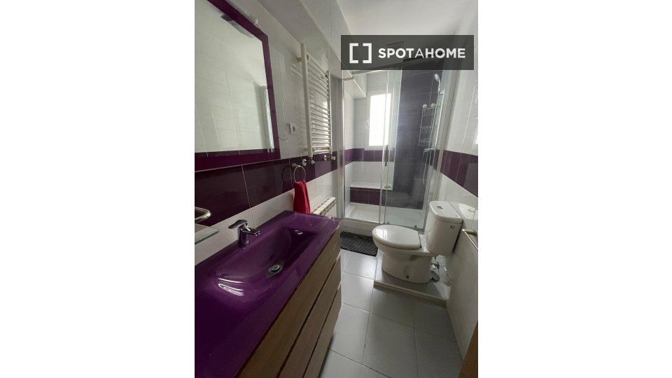 Bathroom of Flat to rent in  Madrid Capital  with Air Conditioner, Heating and Furnished