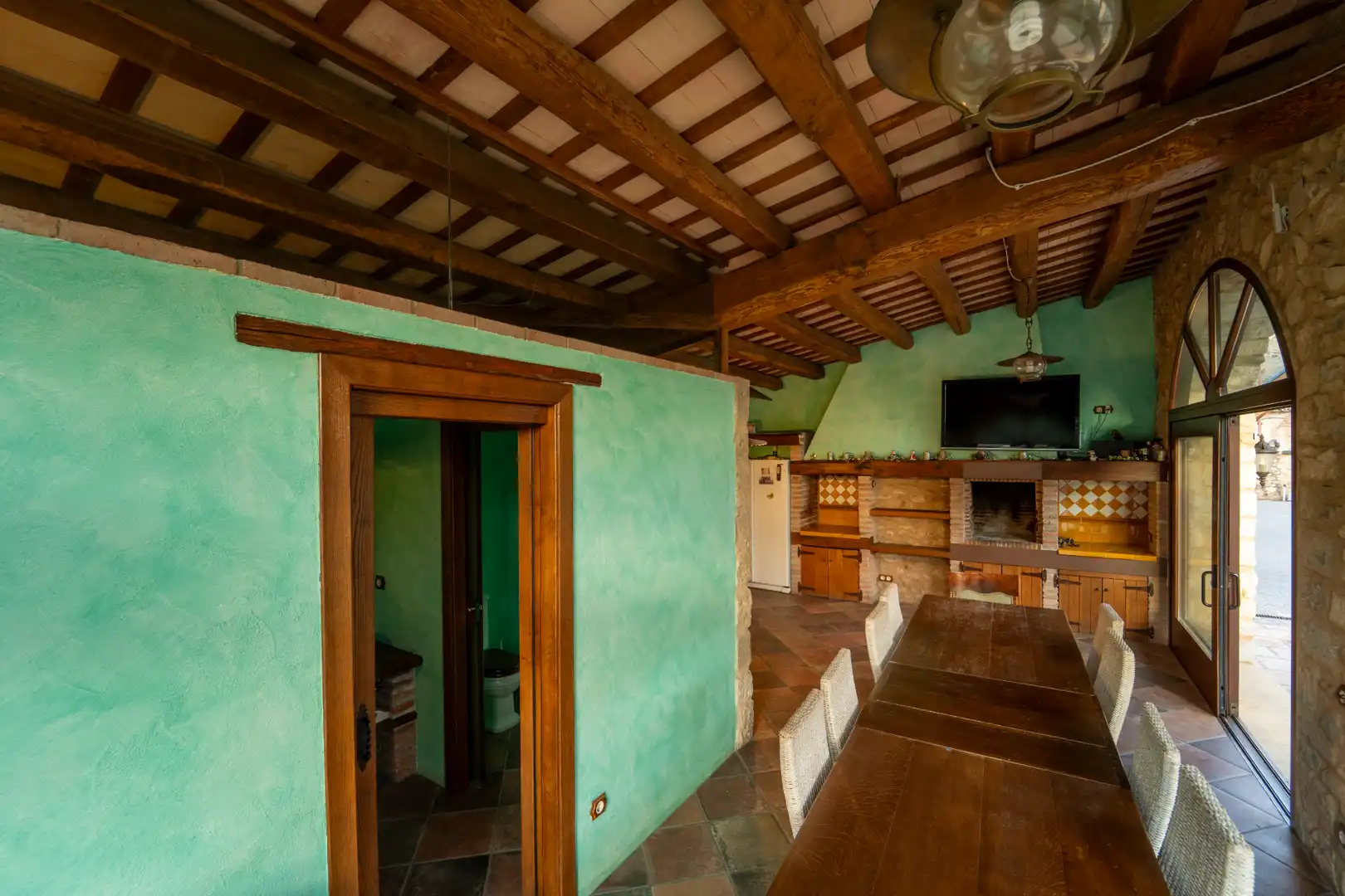 Comedor de Finca rústica en venta en Sant Joan de Mollet con Aire acondicionado, Calefacción y Jardín privado