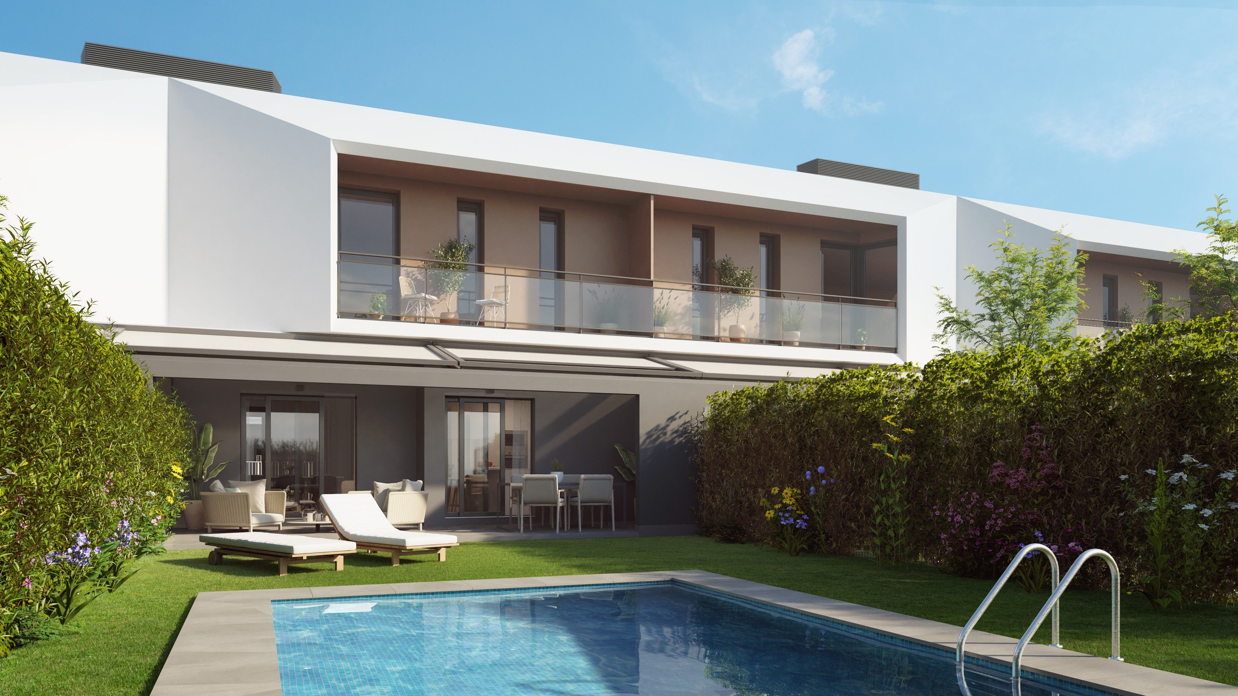 Vista exterior de Casa o xalet en venda en  Sevilla Capital amb Aire condicionat, Jardí privat i Terrassa