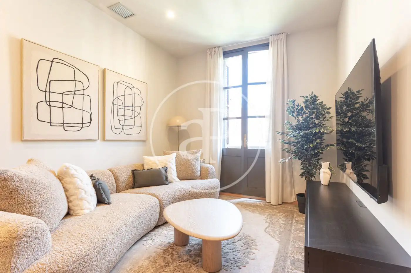 Wohnzimmer von Wohnung zur Miete in Barcelona mit Klimaanlage, Heizung und Möbliert
