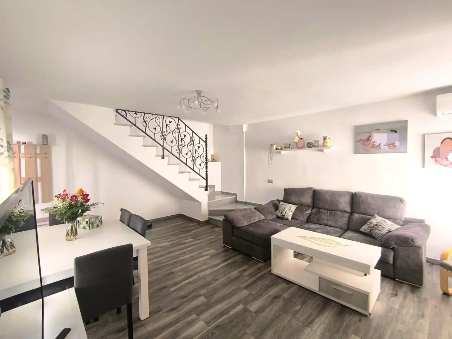 Wohnzimmer von Maisonette zum Verkauf in Alhaurín de la Torre mit Klimaanlage, Parkett und Terrasse