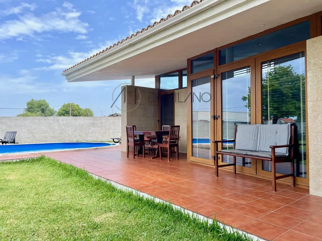 Terrassa de Casa o xalet de lloguer en Vigo  amb Calefacció, Jardí privat i Piscina