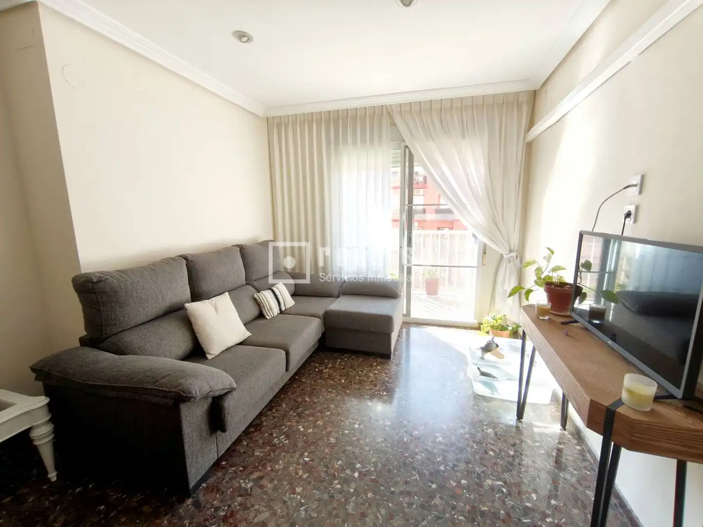Wohnzimmer von Wohnung zum Verkauf in Castellón de la Plana / Castelló de la Plana mit Klimaanlage, Terrasse und Abstellraum
