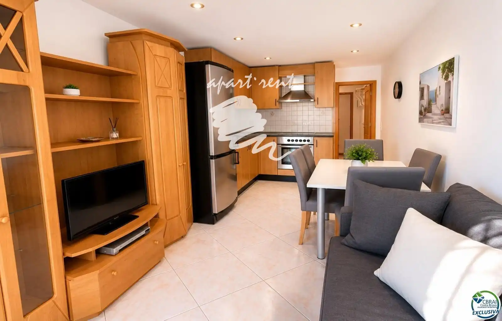 Kitchen of Flat for sale in Roses  with Terrace, Furnished and Balcony
