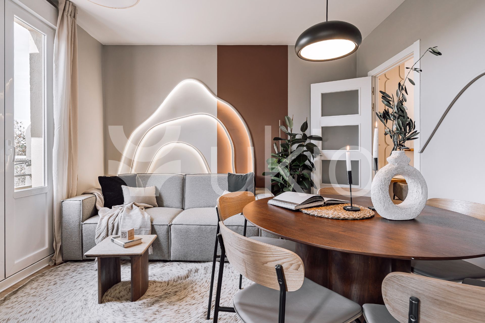 Living room of Apartment to rent in  Madrid Capital  with Air Conditioner, Heating and Terrace