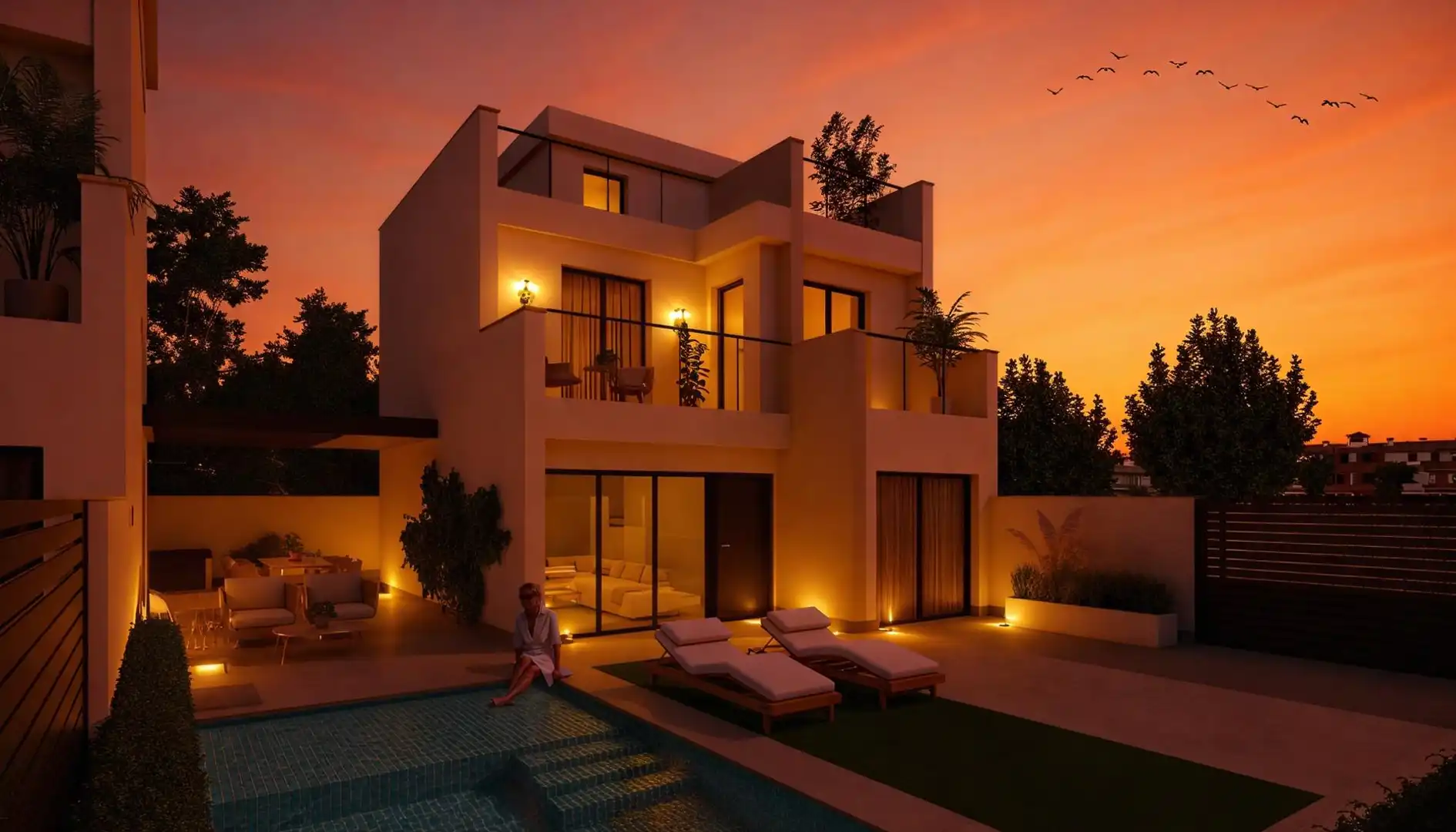 Chalet con piscina en venta en Los Narejos - Punta Calera