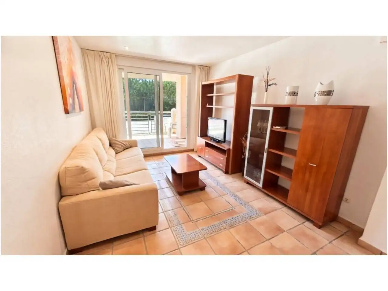 Sala de estar de Apartamento en venta en San Jorge / Sant Jordi con Terraza, Amueblado y Alarma