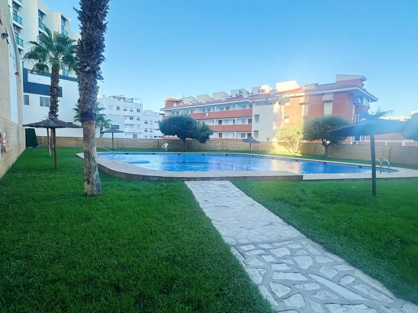 Swimming pool of Apartments for rent in El Campello  with Air Conditioner, Heating and Private garden