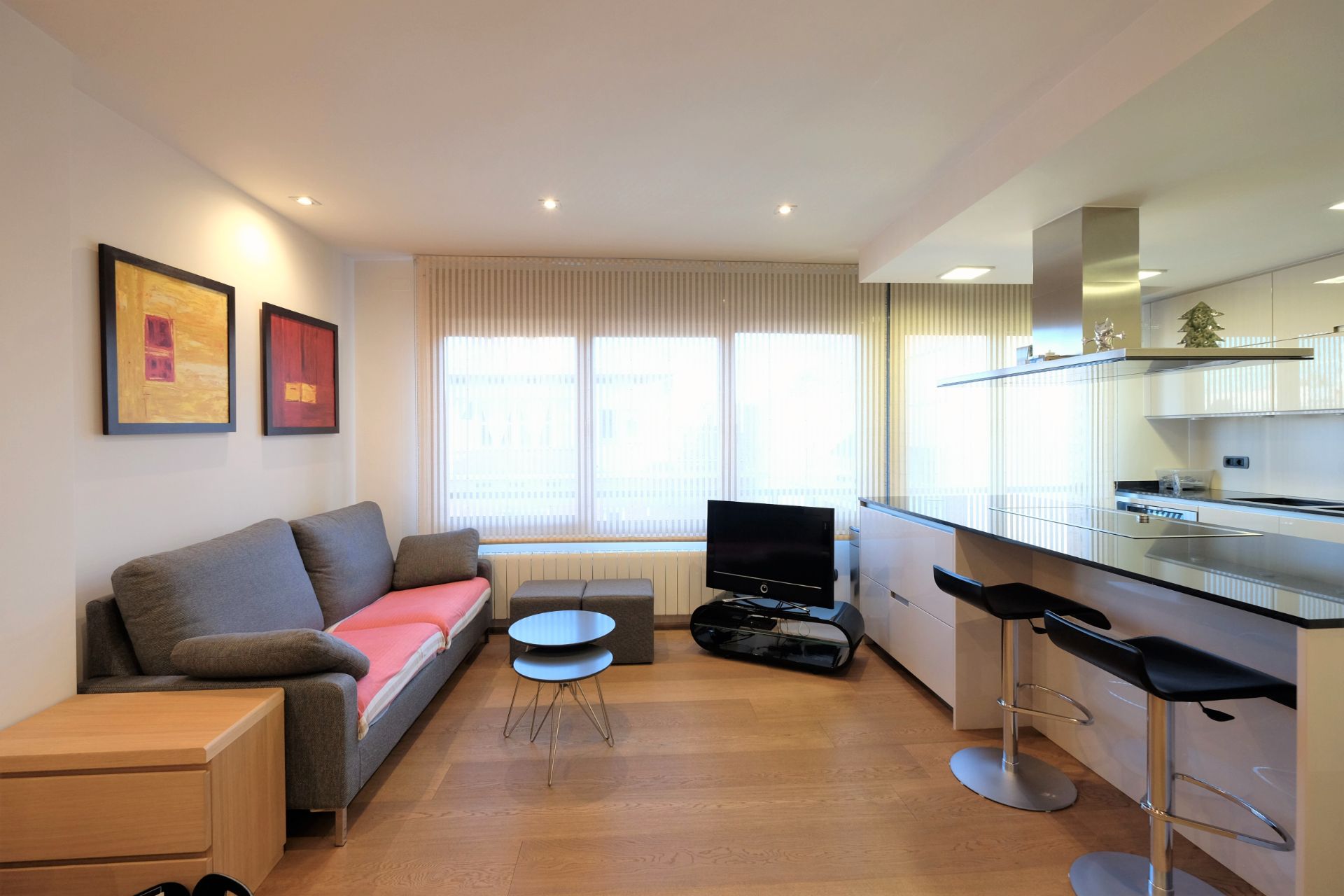 Sala de estar de Piso en venta en  Barcelona Capital con Aire acondicionado, Calefacción y Parquet