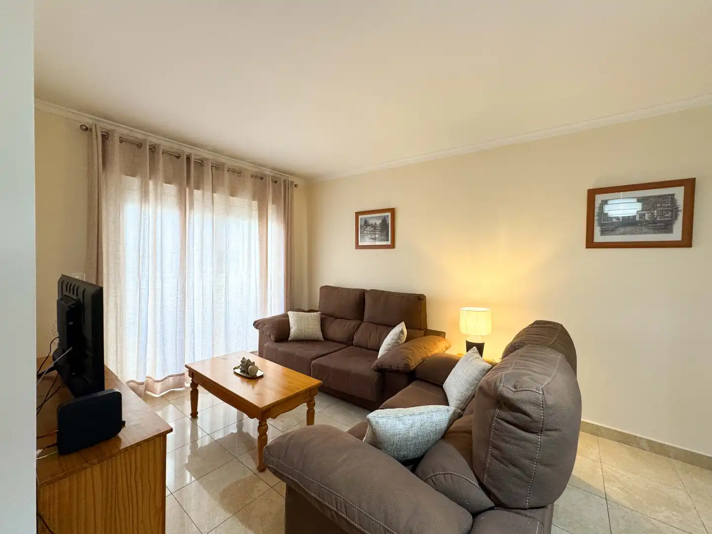 Living room of Flat for rent in Dénia  with Air Conditioner, Terrace and Furnished