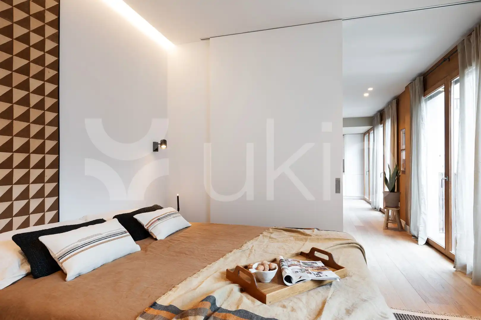 Schlafzimmer von Wohnung zur Miete in Barcelona mit Klimaanlage, Terrasse und Schwimmbad