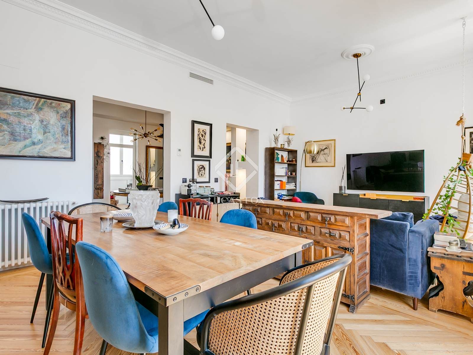 Menjador de Pis en venda en  Madrid Capital amb Calefacció, Parquet i Balcó