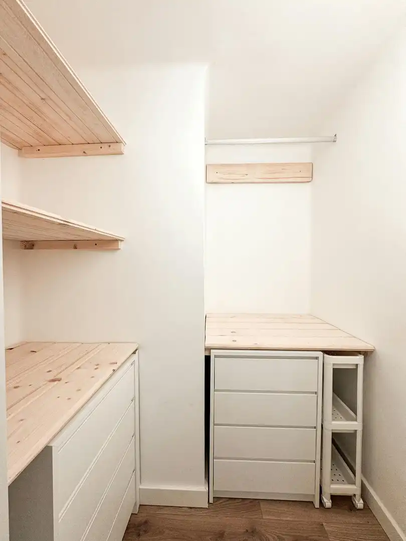 Schlafzimmer von Wohnung zur Miete in Barcelona mit Heizung, Möbliert und Waschmaschine