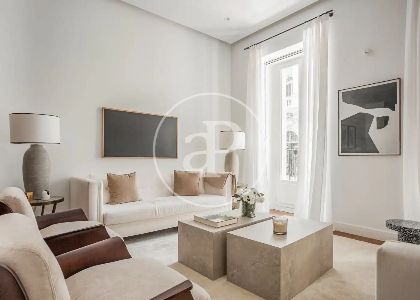Sala d'estar de Pis de lloguer en Madrid amb Aire condicionat, Calefacció i Moblat