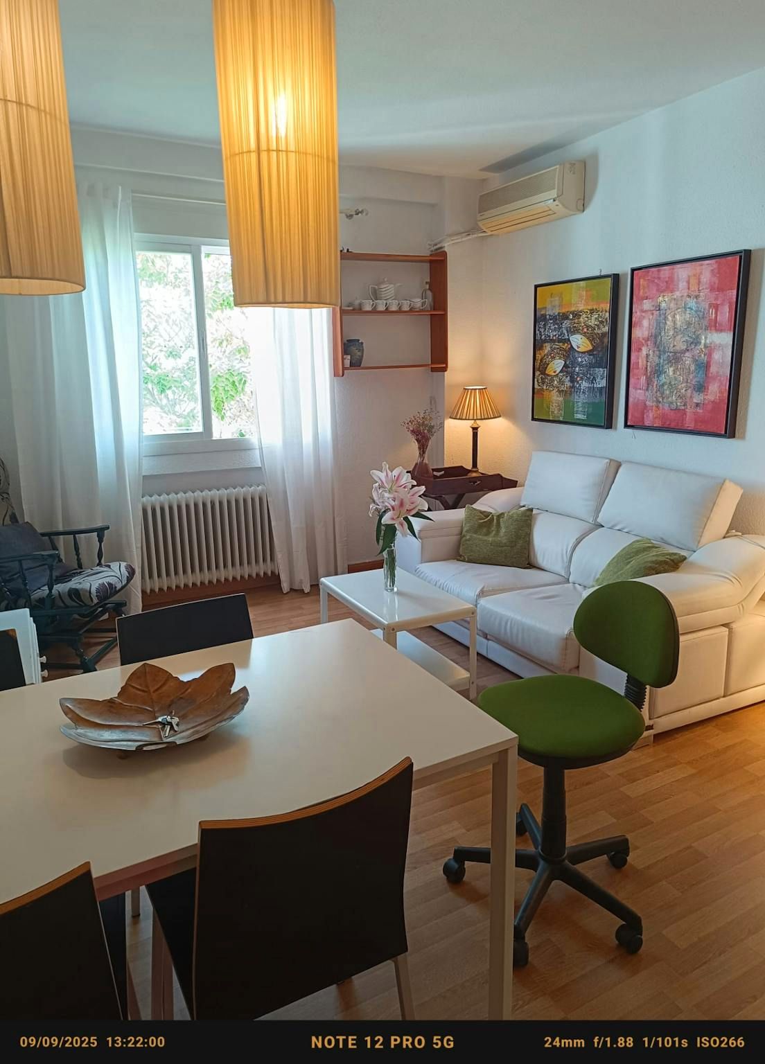 Sala d'estar de Pis de lloguer en  Madrid Capital amb Jardí privat, TV i Balcó