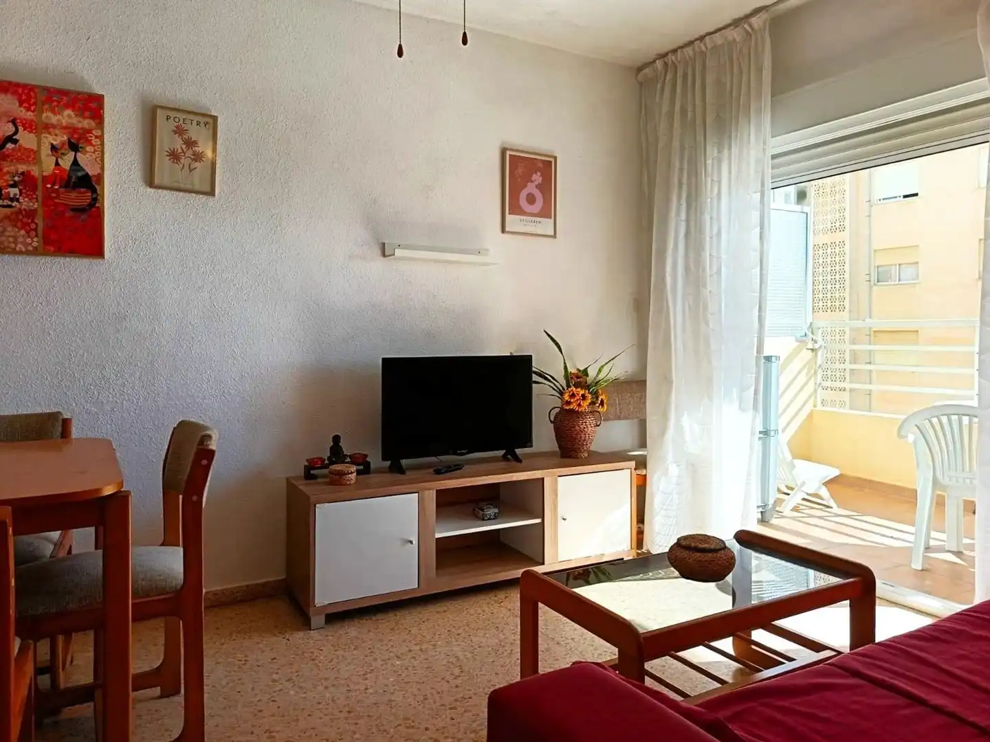 Sala d'estar de Apartament en venda en Bellreguard amb Terrassa, Moblat i Balcó