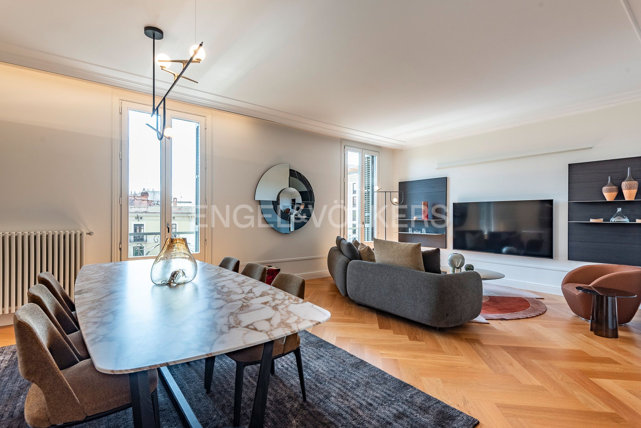 Sala d'estar de Apartament en venda en  Barcelona Capital amb Aire condicionat, Calefacció i Parquet