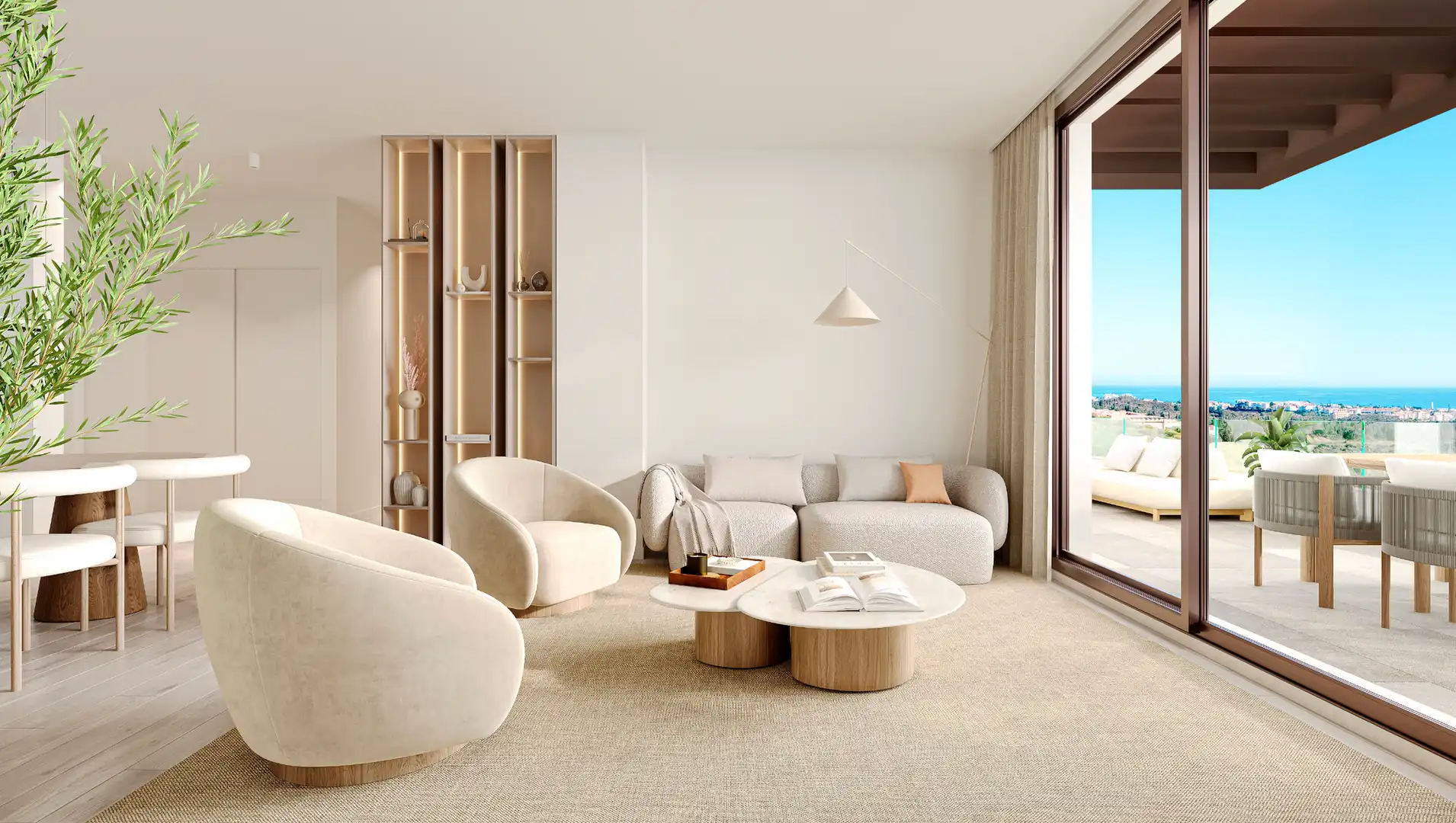 Sala de estar de Apartamento en venta en Mijas con Terraza
