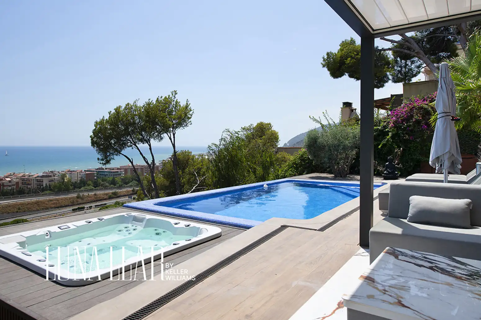Schwimmbecken von Haus oder Chalet zur Miete in Sitges mit Klimaanlage, Terrasse und Möbliert