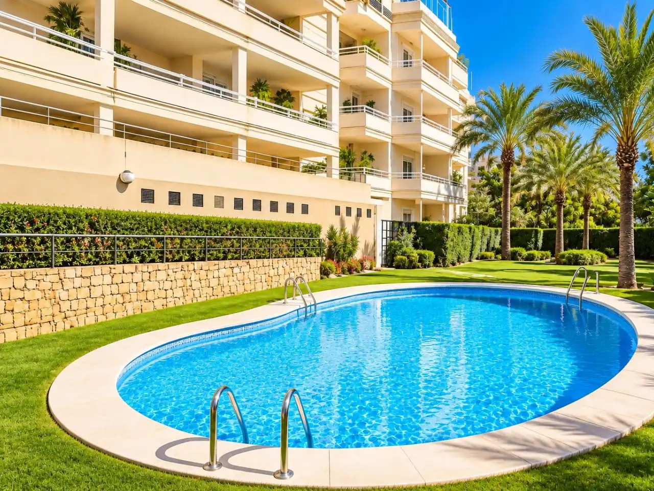 Swimming pool of Flat for sale in Benalmádena  with Air Conditioner, Terrace and Swimming Pool