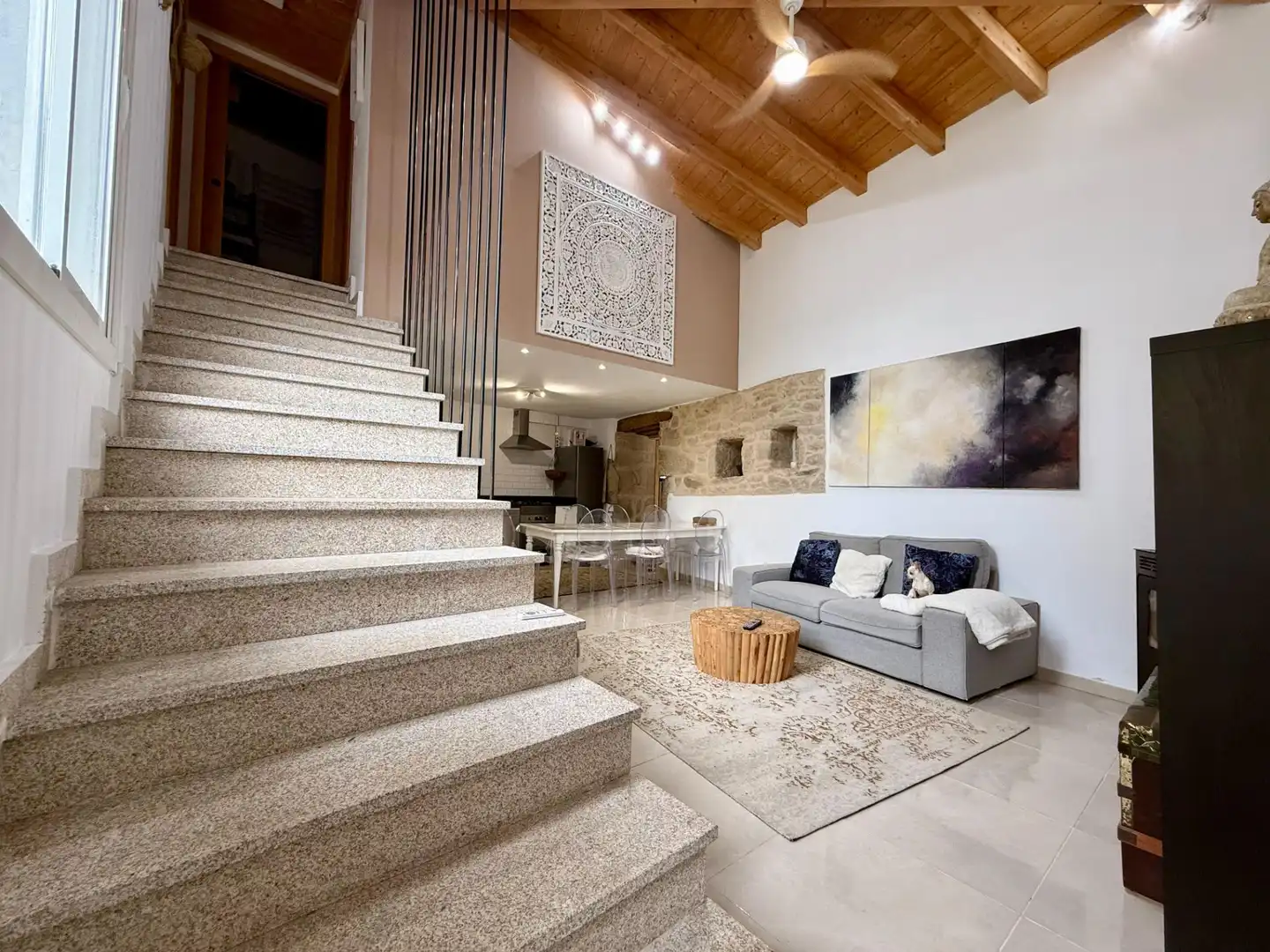 Sala de estar de Casa o chalet en venta en Sober con Jardín privado, Piscina y Amueblado