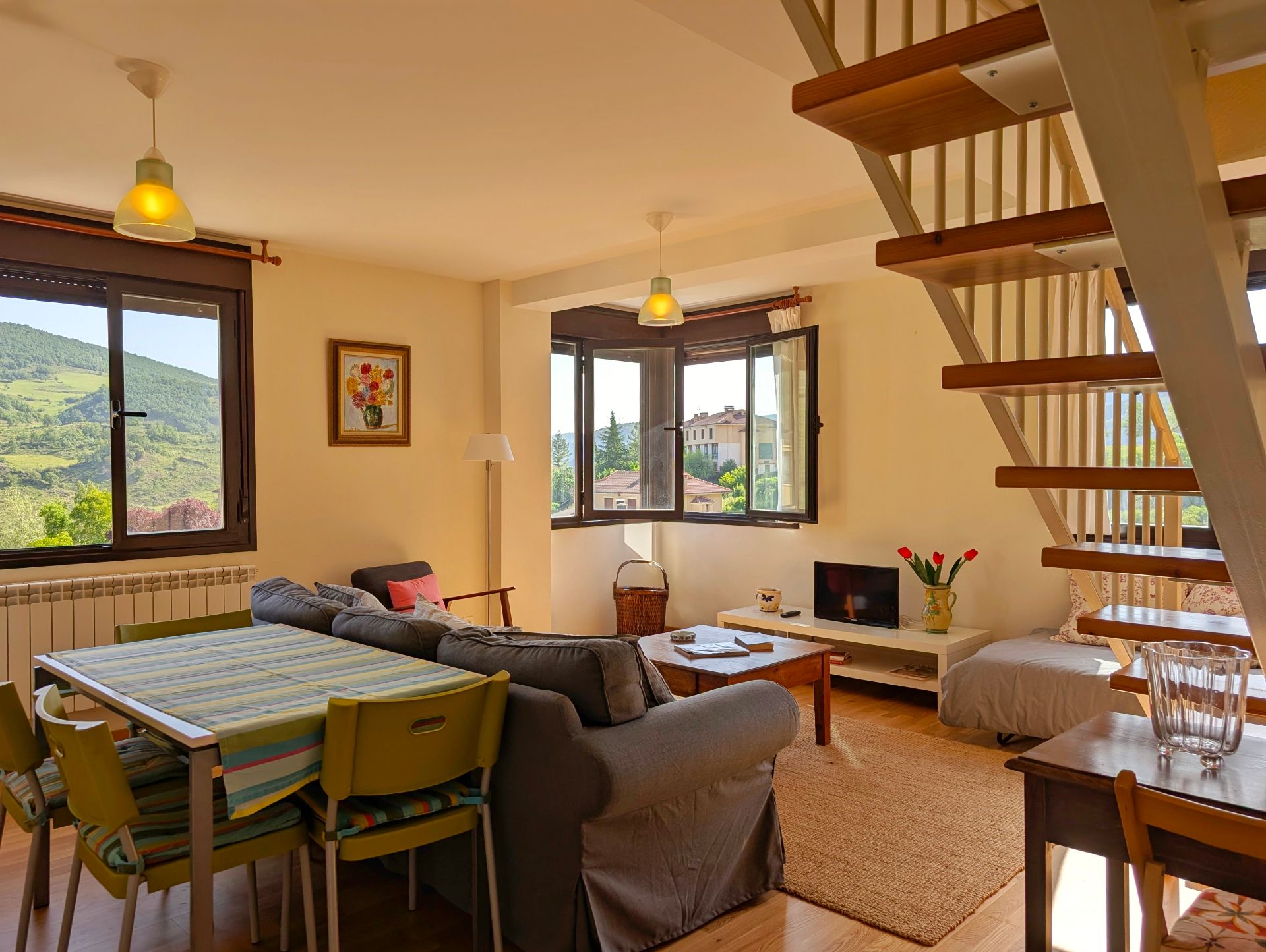 Living room of Apartment for sale in Zorraquín  with Heating, Terrace and Furnished