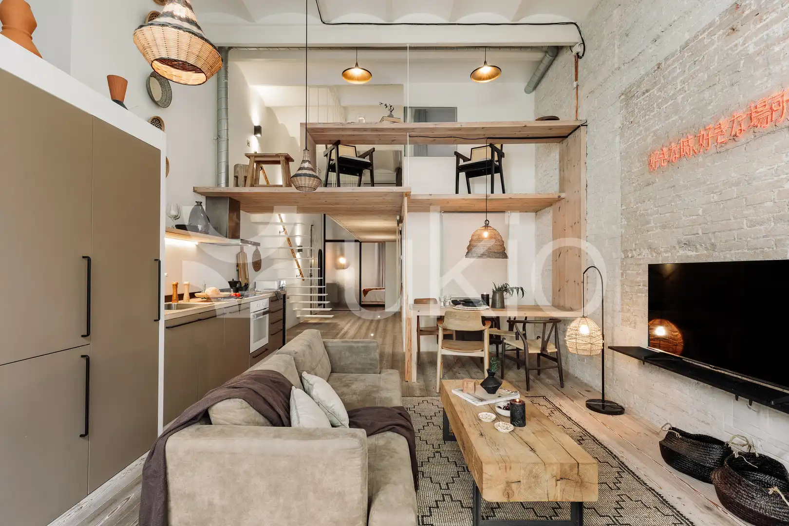 Sala d'estar de Apartament de lloguer en Barcelona amb Aire condicionat, Terrassa i Moblat